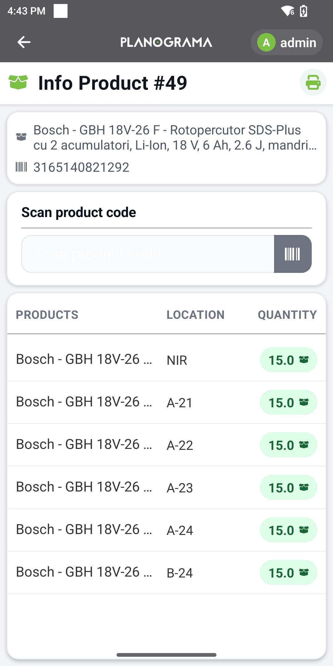Barcode or RFID scanning