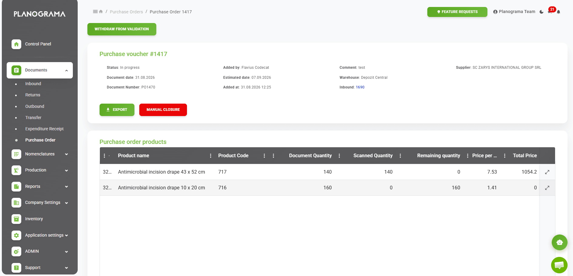 Purchase Orders