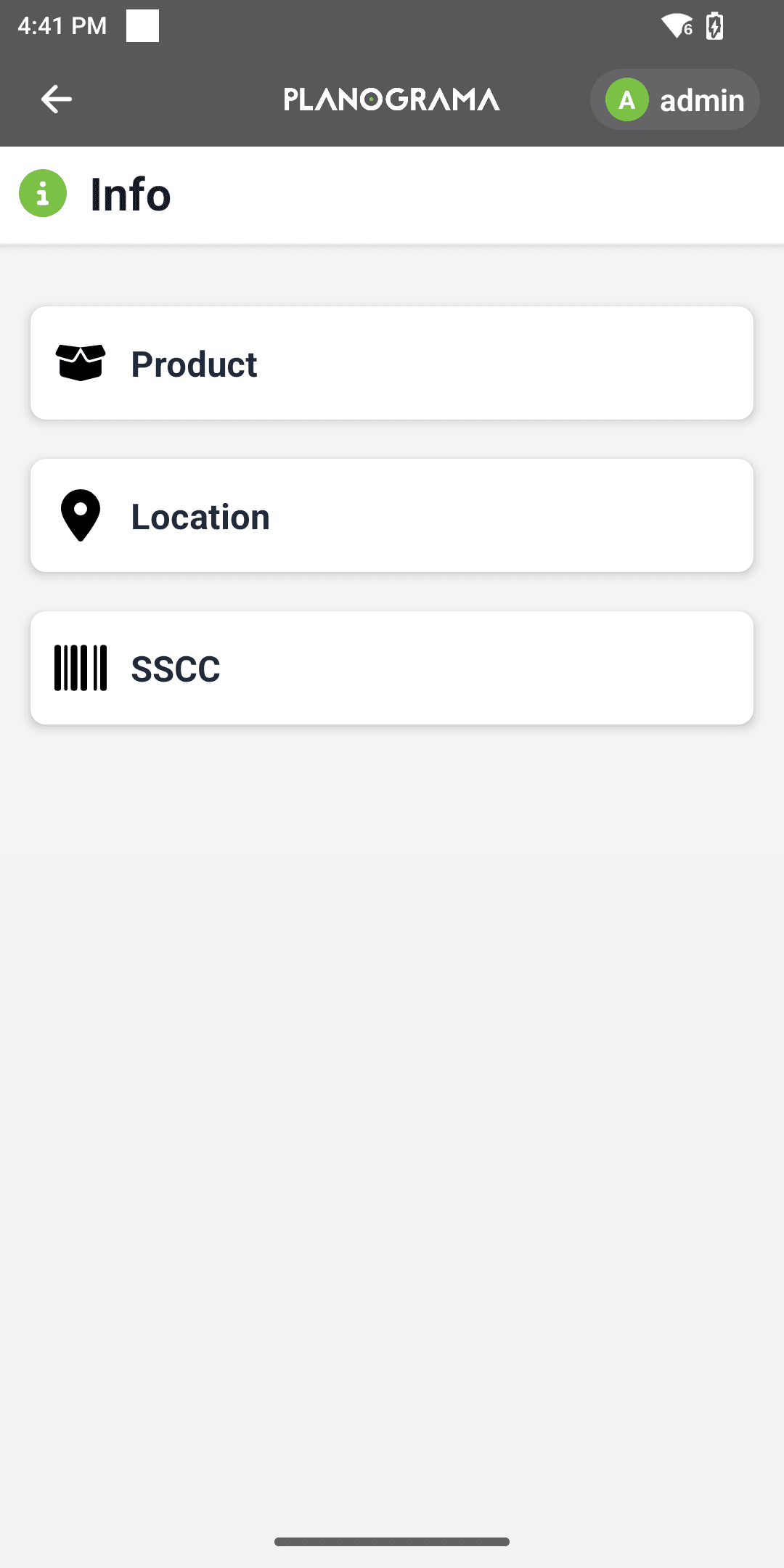 Scan a code and get the product, the location, or the pallet it belongs to.
